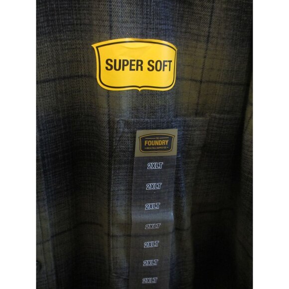 The Foundry Big & Tall 2XLT Plaid Flannel Shirt Super Soft Cotton Everyday Casua - Picture 4 of 4